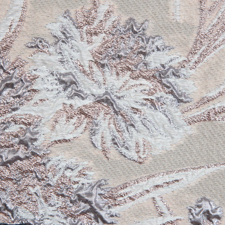 Metallic Rose Gold and Beige Luxury Floral Brocade