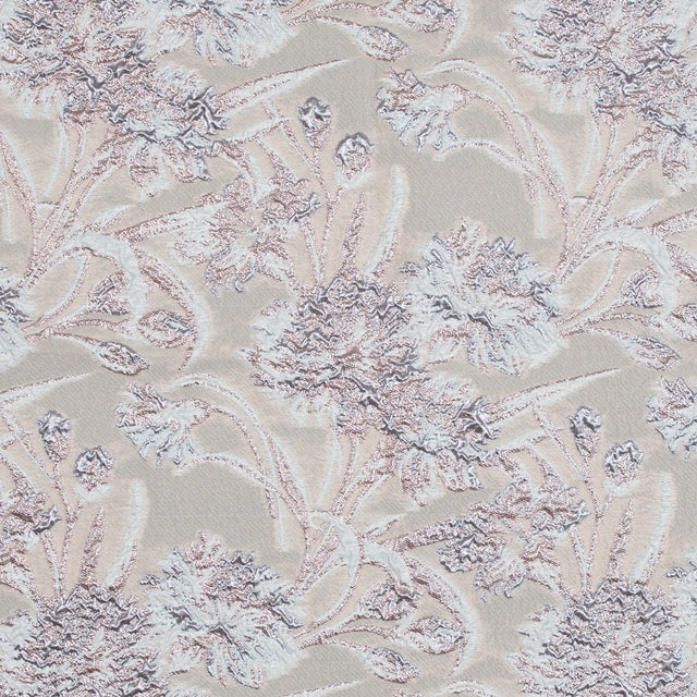 Metallic Rose Gold and Beige Luxury Floral Brocade