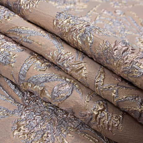 Peach Luxury Floral Metallic Brocade