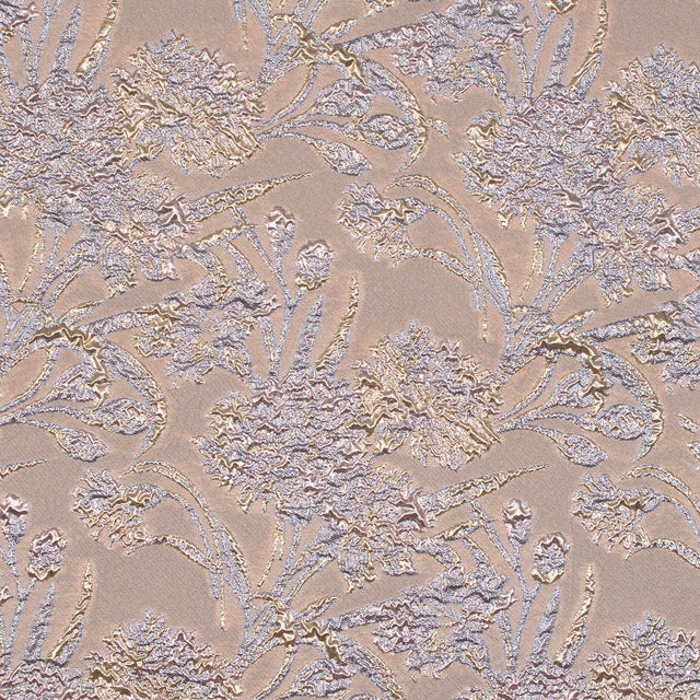 Peach Luxury Floral Metallic Brocade