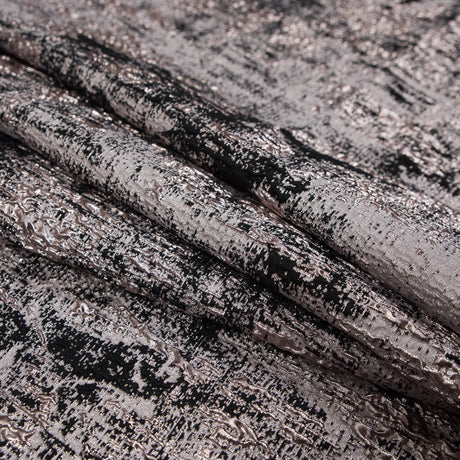 Black and Rose Gold Luxury Abstract Metallic Brocade