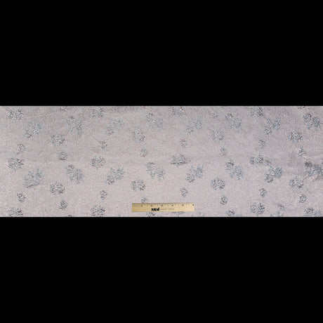 Rose Gold and Sky Blue Luxury Floral Metallic Brocade
