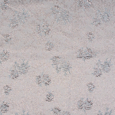 Rose Gold and Sky Blue Luxury Floral Metallic Brocade