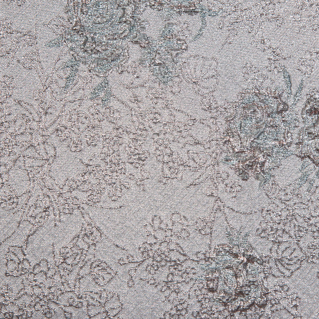 Rose Gold and Pale Blue Luxury Floral Metallic Brocade