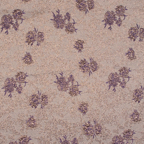 Pansy Purple and Gold Luxury Floral Metallic Brocade