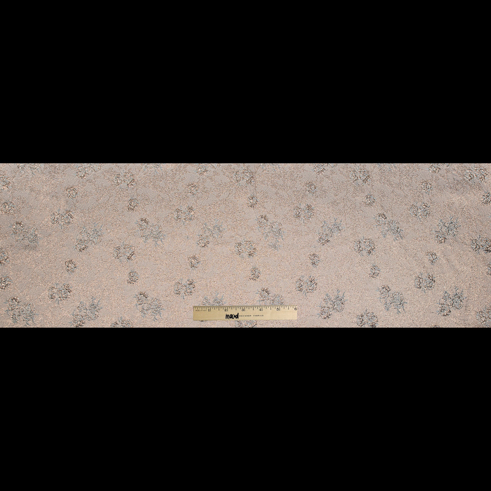 Pale Blue and Gold Luxury Floral Metallic Brocade