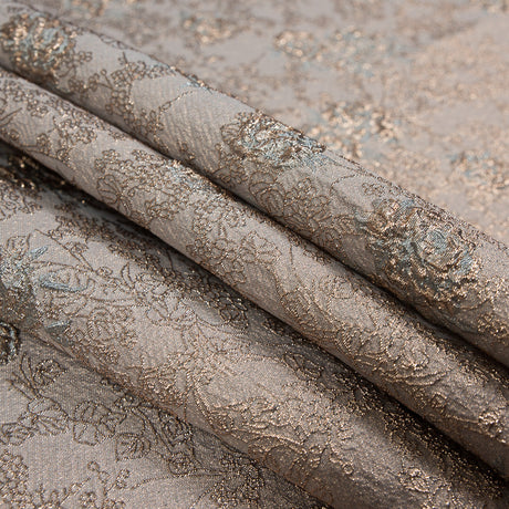 Pale Blue and Gold Luxury Floral Metallic Brocade