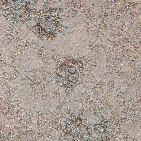 Pale Blue and Gold Luxury Floral Metallic Brocade