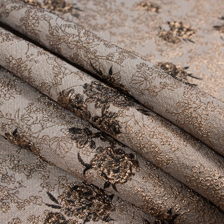 Black and Gold Luxury Floral Metallic Brocade