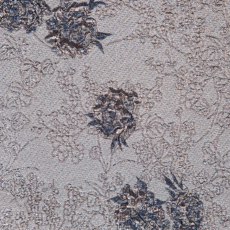 Rose Gold and Periwinkle Luxury Floral Metallic Brocade