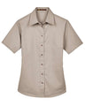 Harriton Women's Easy Blend Short Sleeve Twill Dress Shirt with Stain-Release