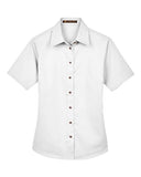 Harriton Women's Easy Blend Short Sleeve Twill Dress Shirt with Stain-Release