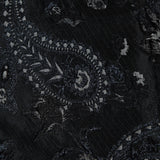 Black and Silver Luxury Paisley Metallic Brocade