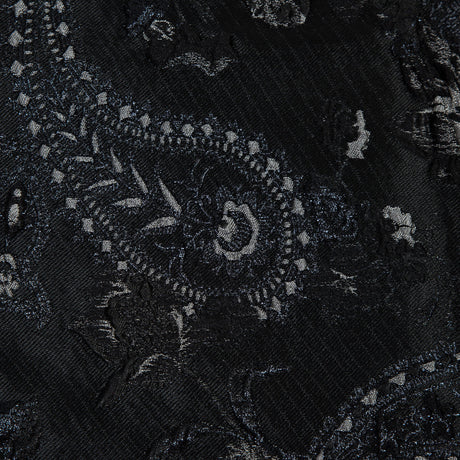 Black and Silver Luxury Paisley Metallic Brocade