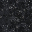 Black and Silver Luxury Paisley Metallic Brocade