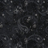 Black and Silver Luxury Paisley Metallic Brocade
