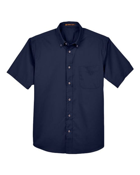 Harriton Men's Easy Blend Twill Dress Shirt with Stain-Release
