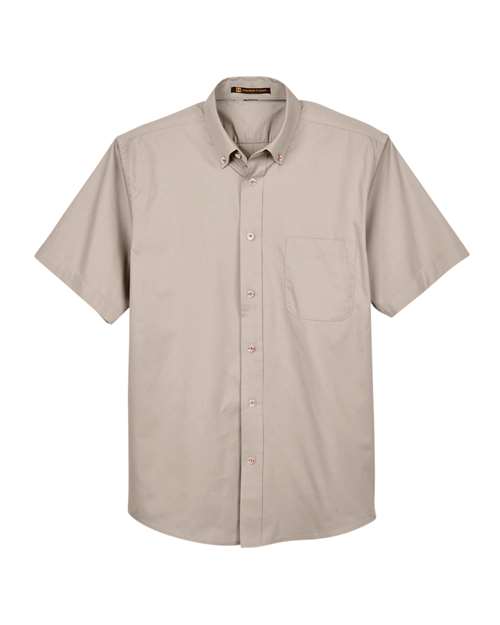 Harriton Men's Easy Blend Twill Dress Shirt with Stain-Release