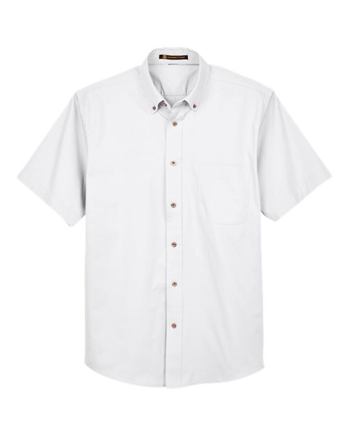 Harriton Men's Easy Blend Twill Dress Shirt with Stain-Release