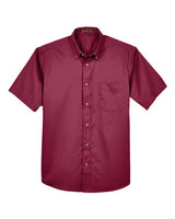 Harriton Men's Easy Blend Twill Dress Shirt with Stain-Release