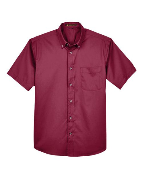 Harriton Men's Easy Blend Twill Dress Shirt with Stain-Release