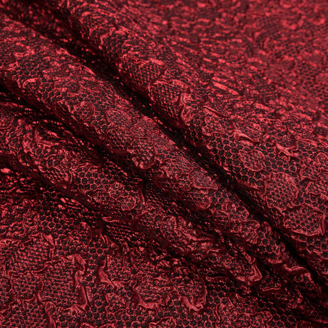 Red Luxury Floral Metallic Brocade