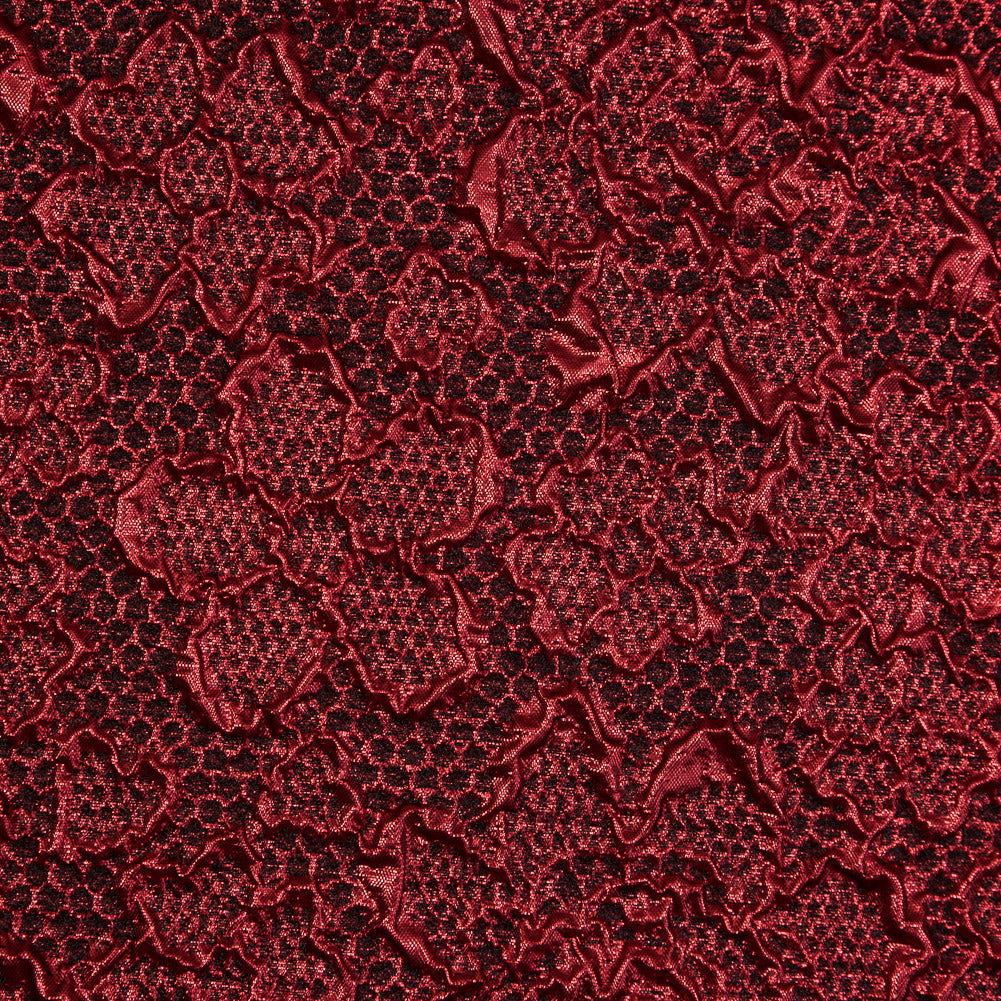 Red Luxury Floral Metallic Brocade