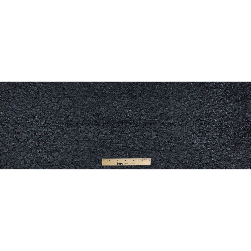 Midnight Blue Luxury Floral Metallic Brocade