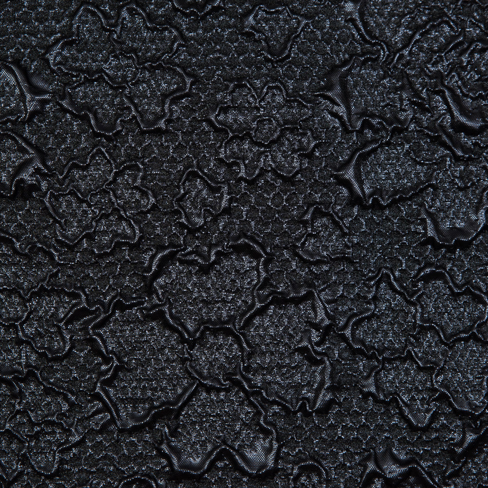 Midnight Blue Luxury Floral Metallic Brocade