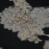 Black and Metallic Gold Luxury Abstract Burnout Brocade