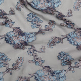 Metallic Blue Granite and Rose Gold Luxury Abstract Burnout Brocade