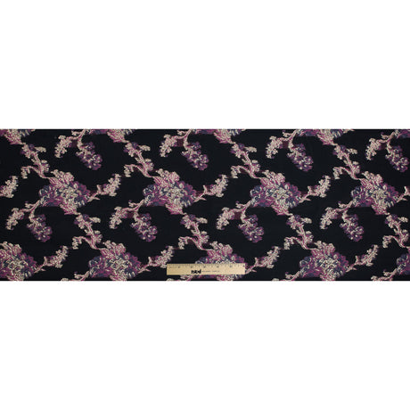 Pink, Purple and Metallic Gold Luxury Abstract Burnout Brocade
