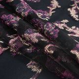 Pink, Purple and Metallic Gold Luxury Abstract Burnout Brocade