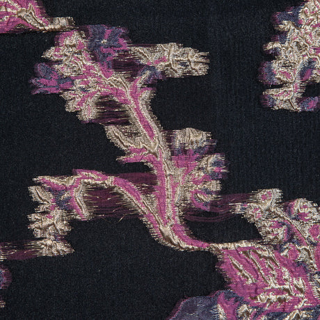 Pink, Purple and Metallic Gold Luxury Abstract Burnout Brocade