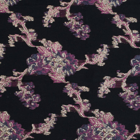 Pink, Purple and Metallic Gold Luxury Abstract Burnout Brocade