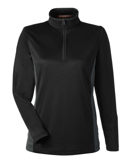 Harriton Women's Flash Snag Protection Plus Colorblock Quarter-Zip Pullover