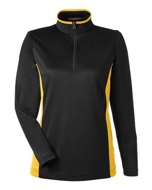 Harriton Women's Flash Snag Protection Plus Colorblock Quarter-Zip Pullover