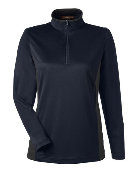 Harriton Women's Flash Snag Protection Plus Colorblock Quarter-Zip Pullover