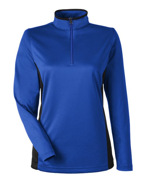 Harriton Women's Flash Snag Protection Plus Colorblock Quarter-Zip Pullover