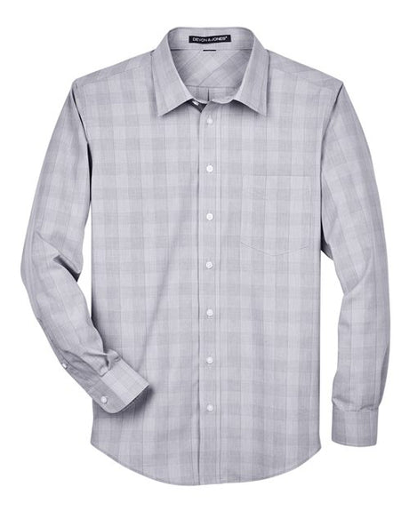 Devon & Jones Men's Crown Collection Glen Plaid Woven Dress Shirt