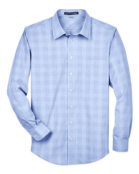 Devon & Jones Men's Crown Collection Glen Plaid Woven Dress Shirt
