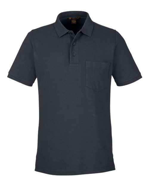 Harriton Men's Valiant Cotton Snag Protect Pocket Polo