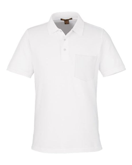 Harriton Men's Valiant Cotton Snag Protect Pocket Polo