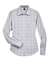 Women's Crown Collection Glen Plaid Woven Dress Shirt