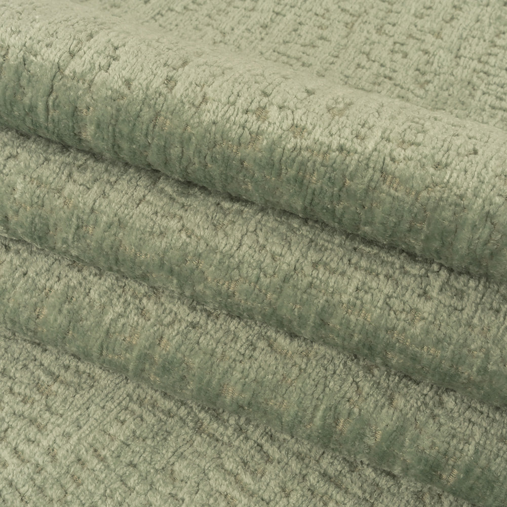 Mint Abstract Textured Acrylic and Polyester Chenille