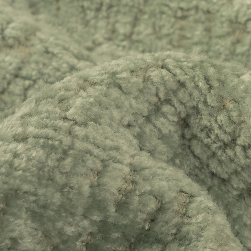 Mint Abstract Textured Acrylic and Polyester Chenille