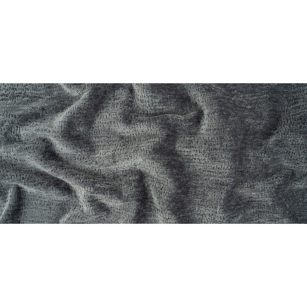 Denim Abstract Textured Acrylic and Polyester Chenille