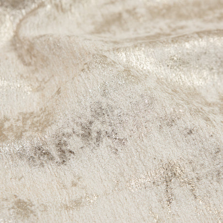 Beige Polyester Chenille with Metallic Gold Foil