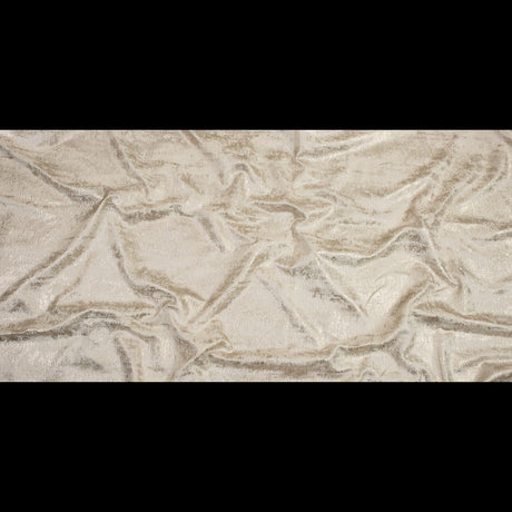 Beige Polyester Chenille with Metallic Gold Foil