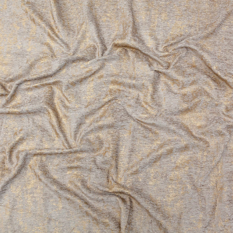 Beige Polyester Chenille with Metallic Gold Foil